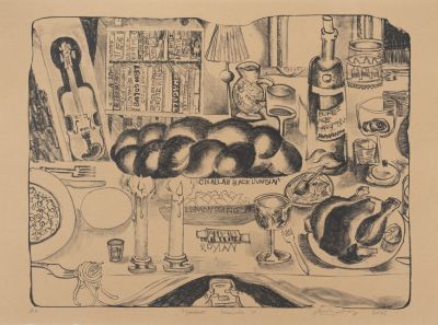 Ben Noam, Shabbat Drawing I, Lithograph
