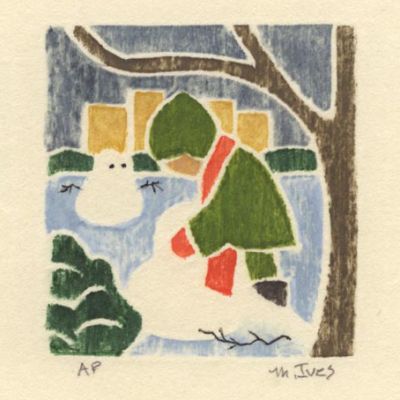 Honorable Mention, Martha Ives, NY, USA, Winter, 2021, White line woodcut