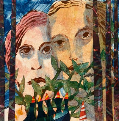 THIRD PRIZE: Arch MacInnes, USA, "Contemplating the Future", 2026, Monotype with collage