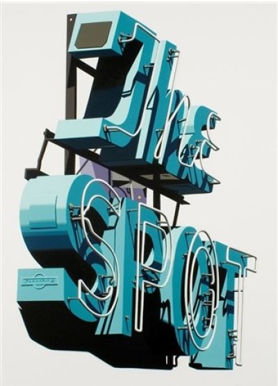Robert Cottingham, The Spot, 1982, Color lithograph on paper, 26 3/4" x 18 1/2"