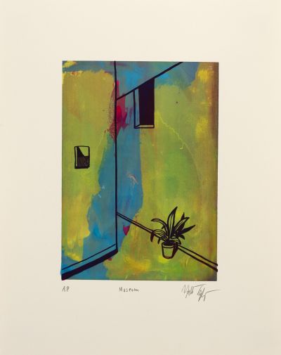 Falk Töpfer, Museum (magenta sploches), Screenprint